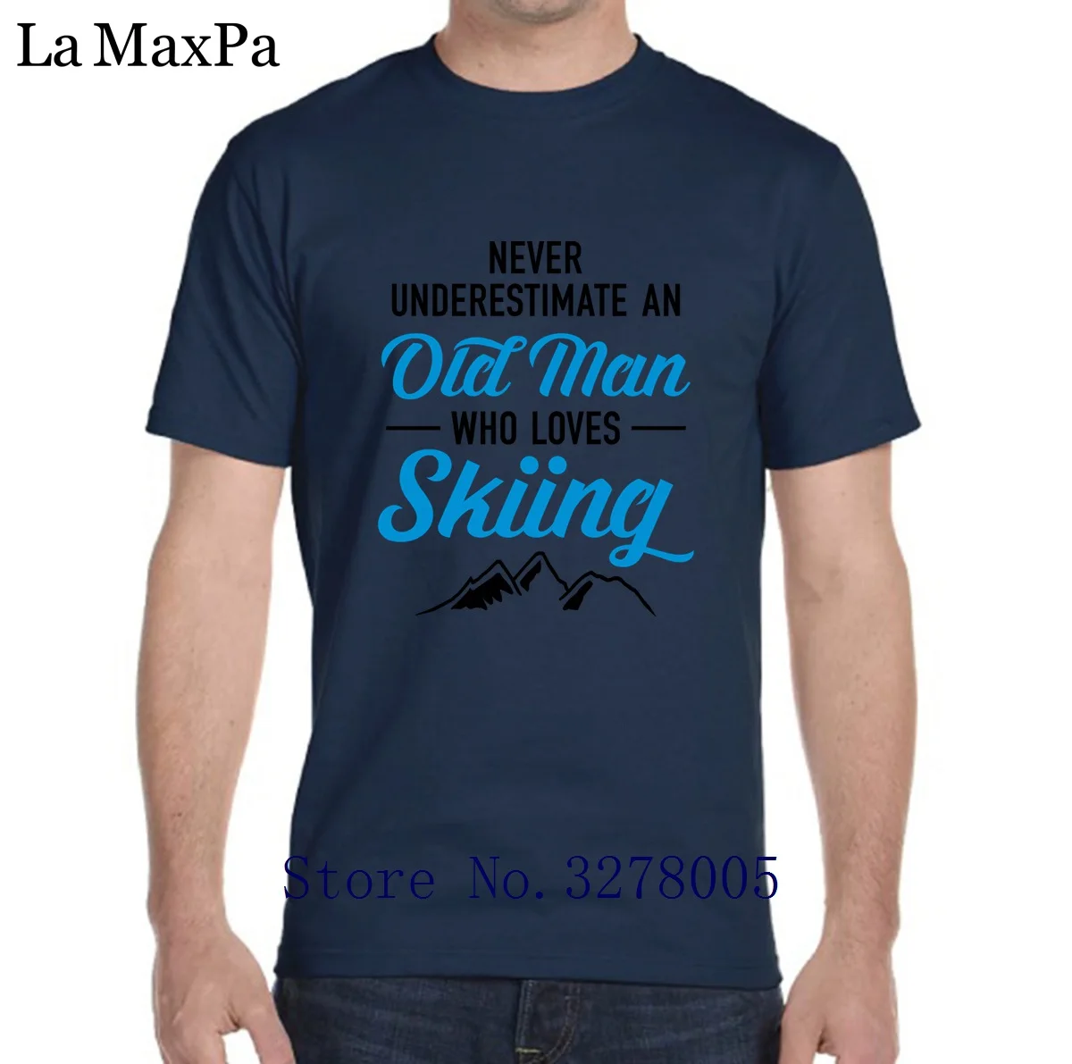 Футболка La Maxza мужская с надписью Never Underestimate An Old Man Who Loves Skiings уличная одежда