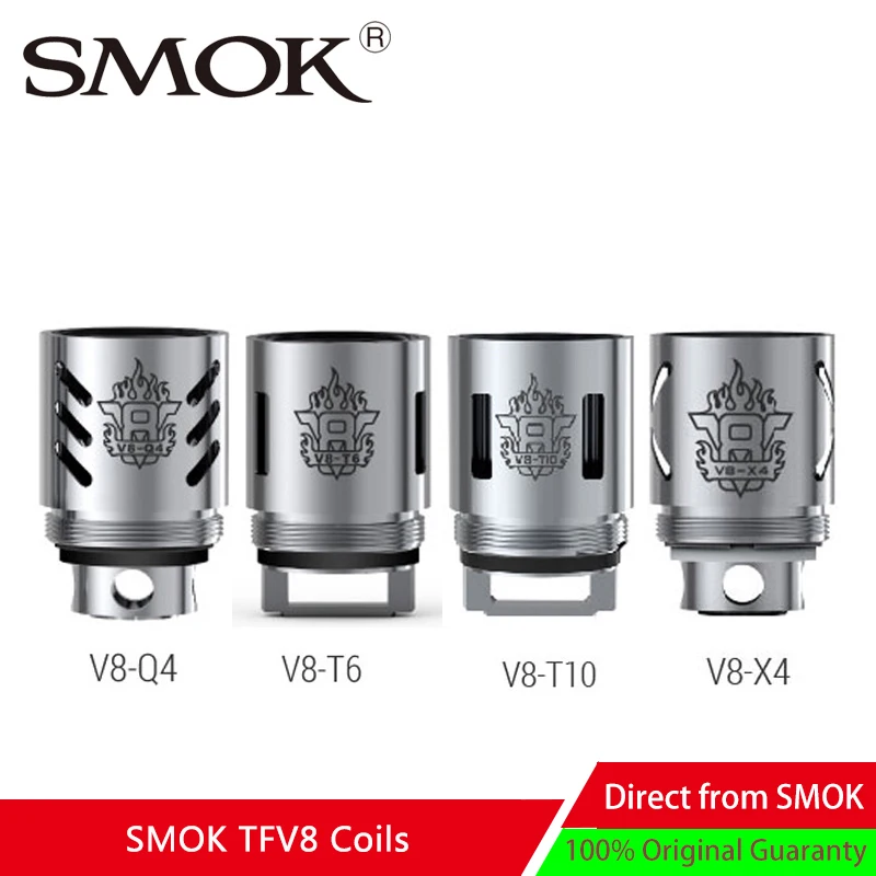 Оригинальный мобильный телефон 3 шт./упак. электронных сигарет SMOK TFV8 катушки для