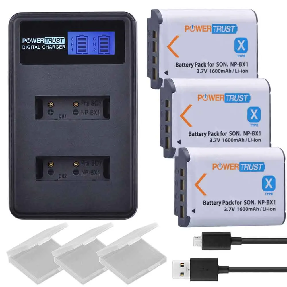3Pack 2 шт. NP-BX1 NP BX1 NPBX1 Батарея+ ЖК-дисплей USB Dual Зарядное устройство для sony BX1 DSC-RX100 WX500 Характеристическая вязкость полимера RX10 II HX300 WX300 HDR-AS15 CX240E MV1 - Цвет: 3Pack