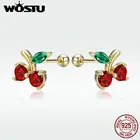 Серьги-гвоздики женские из серебра 925 пробы, с фианитами, DXE543