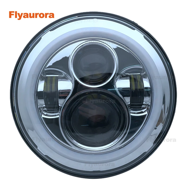 7 дюймовый светодиодный фар головного света с гало кольца янтарные поворотов и