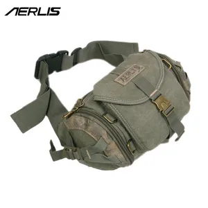 Aerlis брендовая дизайнерская мужская сумка-мессенджер через плечо Повседневная дорожная однотонная холщовая мужская сумка на ремне на молнии с клапаном поясная сумка A3270