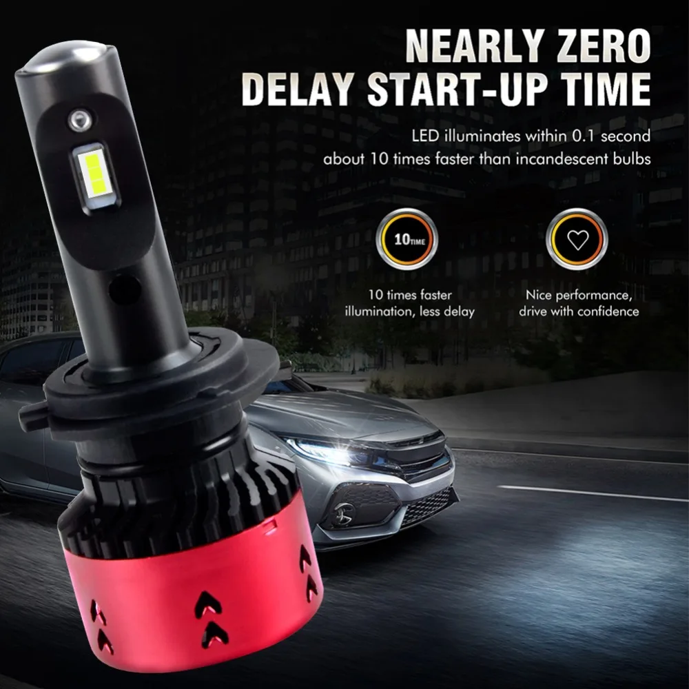 Foxcncar Led H4 H7 H11 CSP Car Headlight Bulb Kit 16000LM 70W DC 12V 9005 9006 9007 6500K Auto Front Lamp Styling | Автомобили и