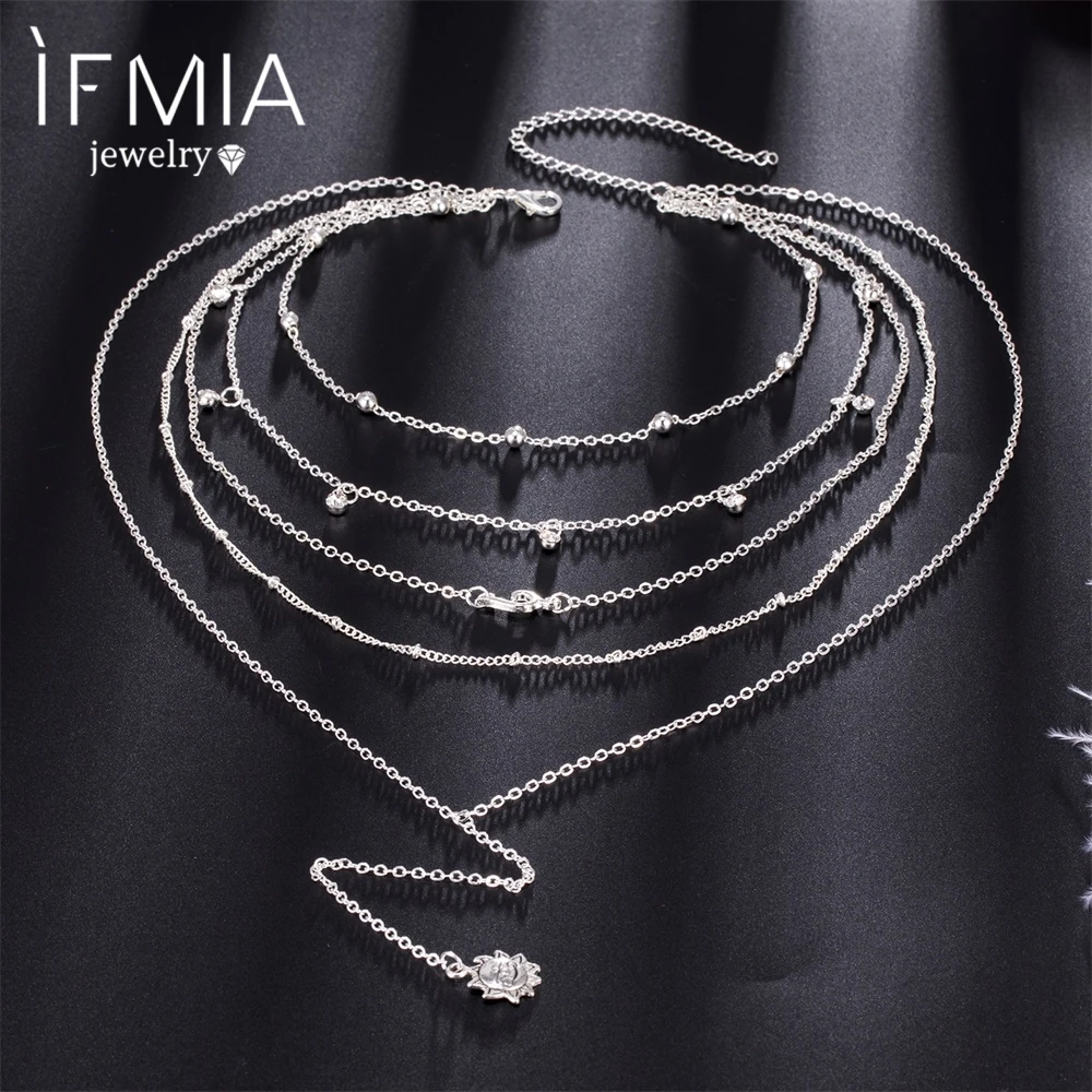 Богемное длинное ожерелье IFMIA с подвеской от солнца комплект из короткого