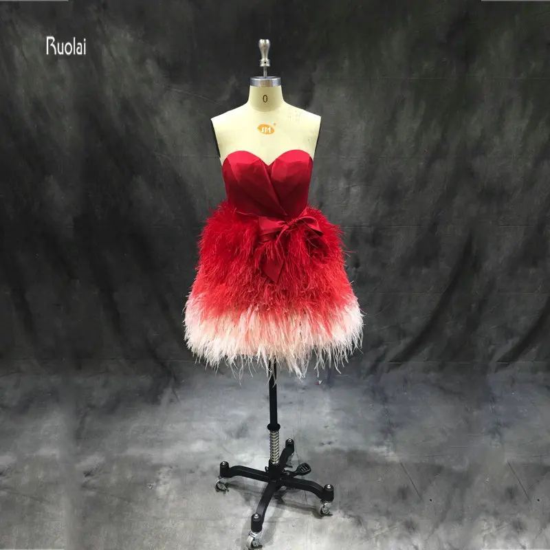 

Женское вечернее платье без бретелек vestido de noiva, короткое вечернее платье из натурального меха, 2018