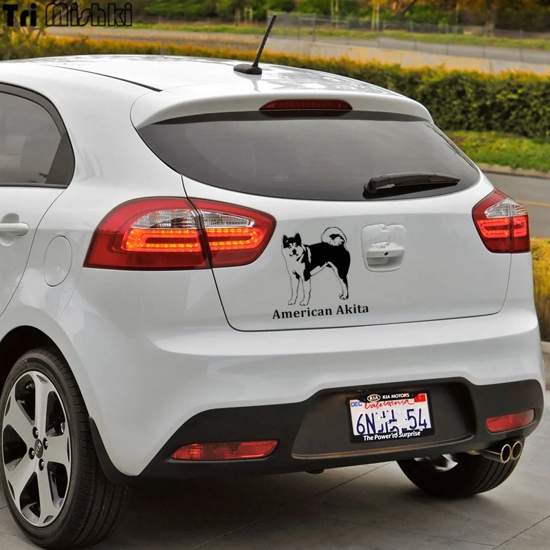 Tri Mishki HZX396# 15*16.5см american akita on board американская акита в машине виниловые наклейки на