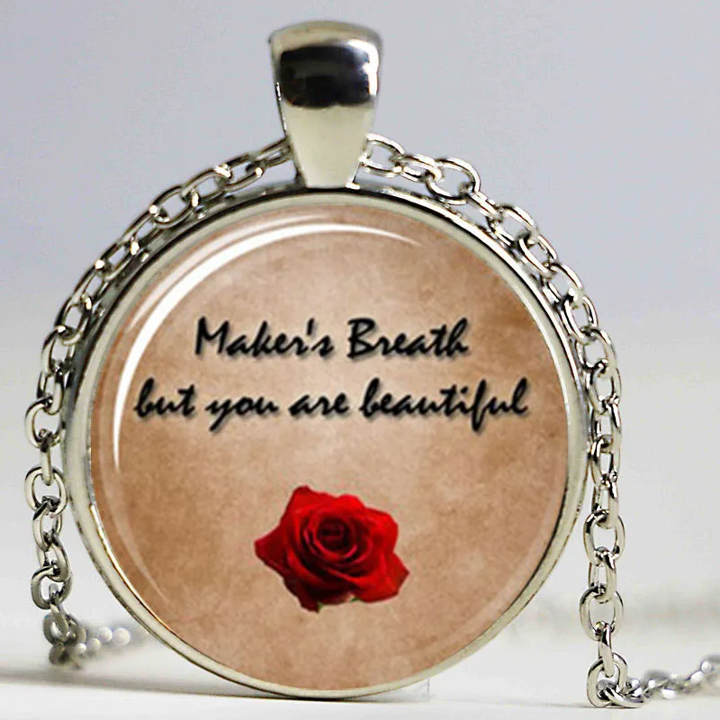 Розовая подвеска с цитатой Dragon Age Alistair но вы прекрасное ожерелье|beautiful necklace|quote