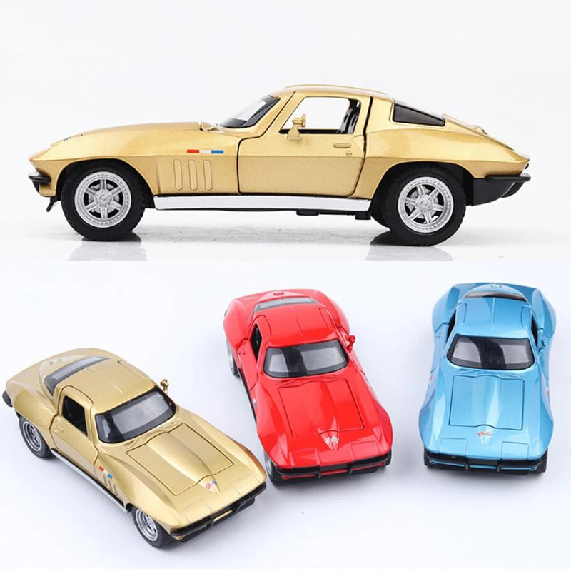 Гоночный автомобиль Chevrolet Corvette C2 модель Литая автомобиля игрушка для детей