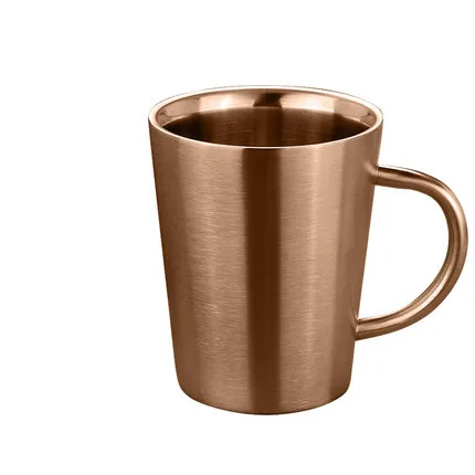 copper Bpa free, 360 мл, креативная двойная стенка, гальванизированная, нержавеющая сталь, пивная ручка, чашка для путешествий, кофейная кружка, посуда для напитков, моя бутылка для воды - Цвет: copper