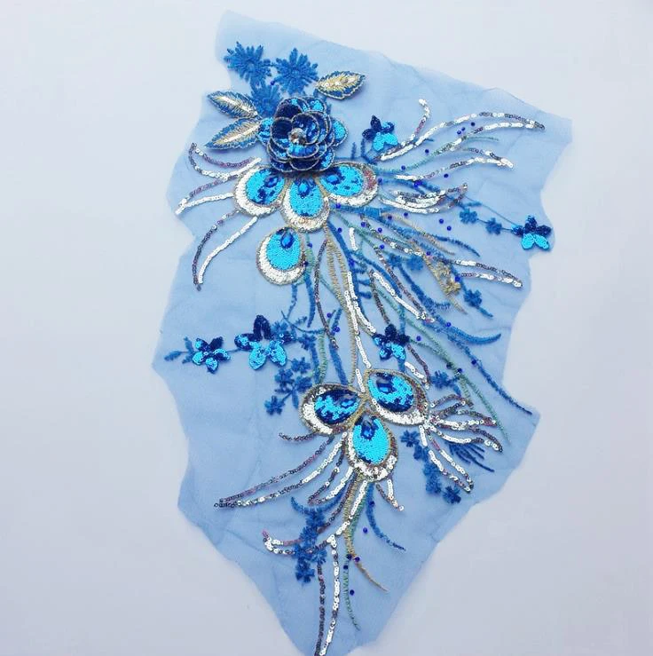 3D Цветочные блестящие нашивки с цветами для вечернего платья вышивка аппликация