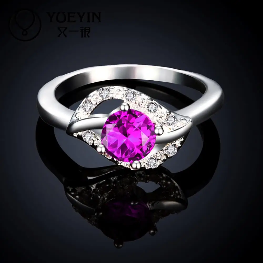 Серебряное Кристальное кольцо для женщин Свадебная вечеринка свадебные