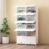 white 10 doors Простая сборочная стойка для обуви; Многоуровневая стойка для обуви из нетканого материала; современная простая Складная Мебель из нетканого материала - Цвет: white 10 doors