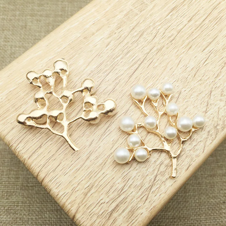 Металлическая жемчужная кнопка винтажное позолоченное украшение из сплава с