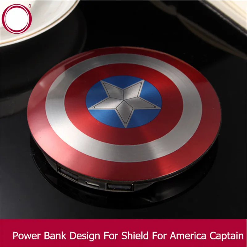 Лето Горячие Продажа Розничной Упаковке Для Мстители Капитан Америка Щит Power Bank