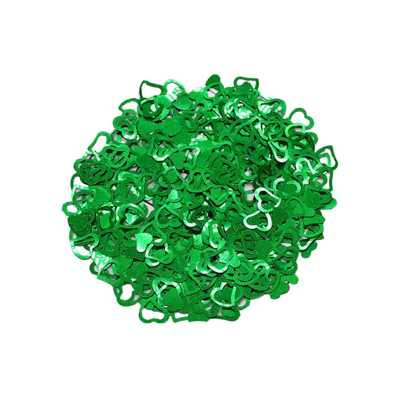 green 600 шт./лот, многоцветное Сверкающее Сердце Любви, свадебное праздничное конфетти украшение стола, декоративные принадлежности на День святого Валентина - Цвет: green