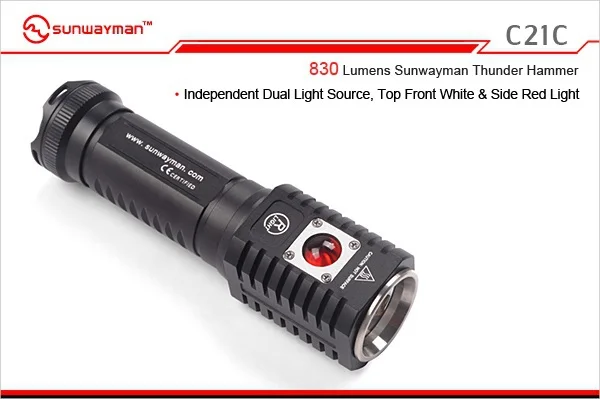 Фонарик SUNWAYMAN C21C светодиодный фонарик CREE XM L2 547 люменов 830 Громовой молот|flashlight cree