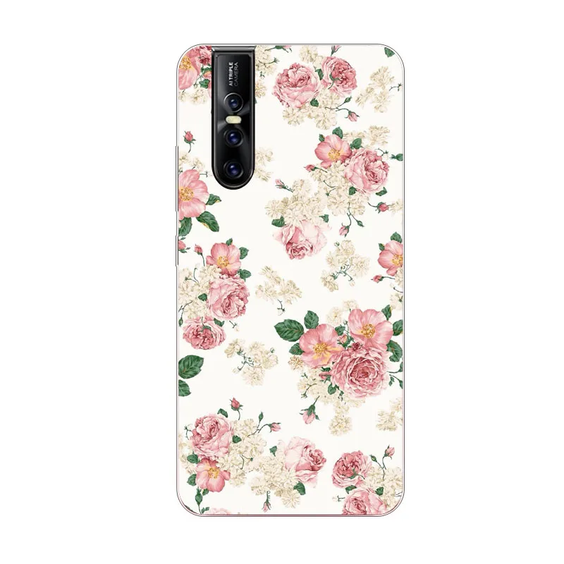 Чехол Vivo V15 PRO мягкий чехол из ТПУ с разноцветными лепестками для телефона |