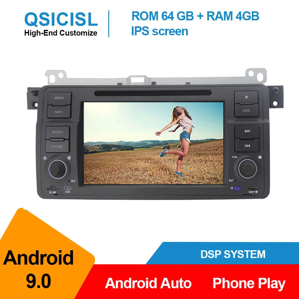 Автомобильный мультимедийный плеер Android 9 0 IPS 7 &quot4 Гб 64 dvd для BMW E46 M3 головное