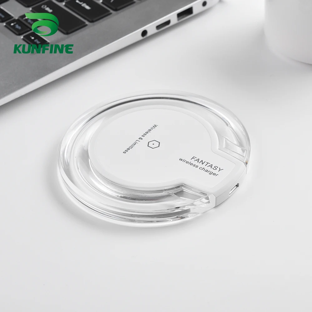 KUNFINE 10 Вт или 5 Qi Беспроводное зарядное устройство для iPhone X/8 видимая быстрая