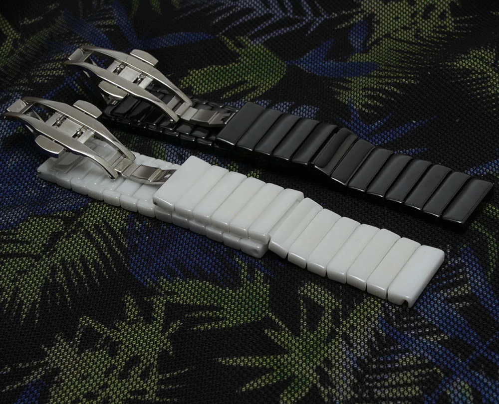 Керамические Ремешки для наручных часов черные белые сменные часы браслет