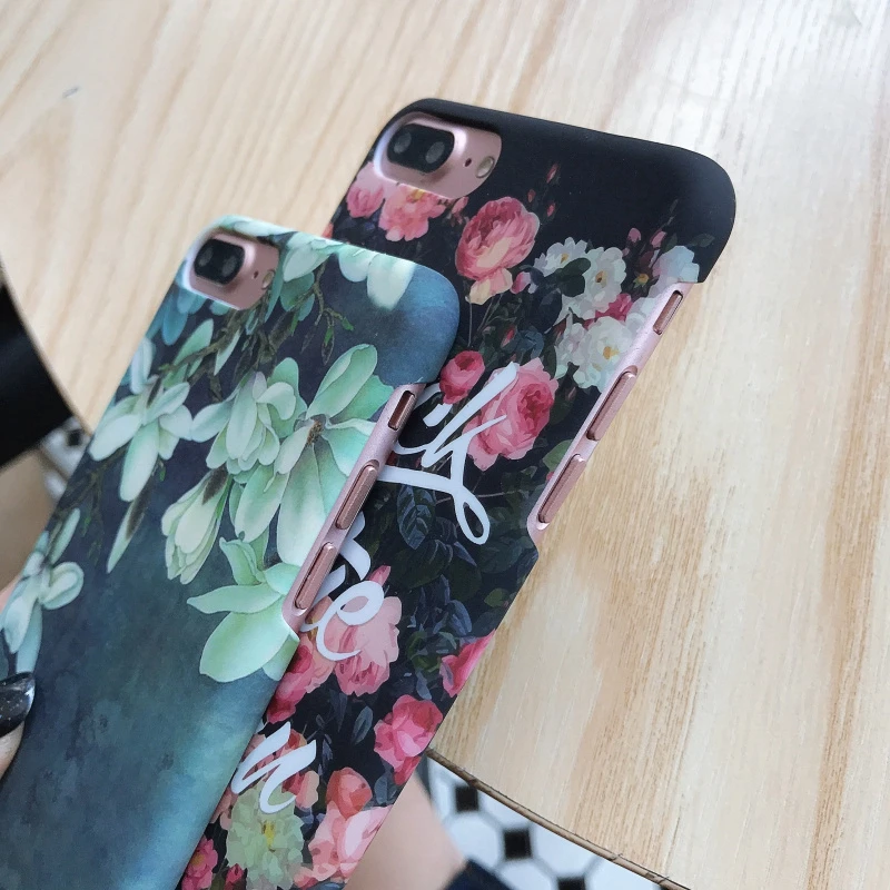 Magnolia Rose Flower Hard PC Case for iphone X XS 5.8inch 6 6s plus 7 8 Shockproof Back Protect Cover |