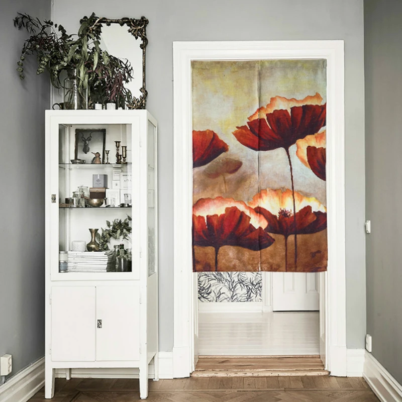 Красивые шторы бледно-хлопковые двери красные занавески для ресторана кухни