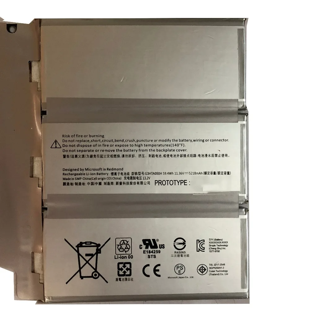 11.36V 59.4WH/5218MAH G3HTA050H original Laptop battery For Microsoft Surface BOOK 2 G3HTA049H 13.5-inch display 1835 keyboard | Компьютеры