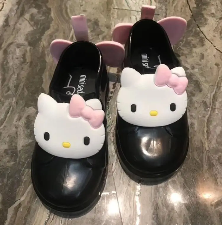 Стиль hello kitty пластиковые сандалии для девочек дышащая детская обувь детские сандалии
