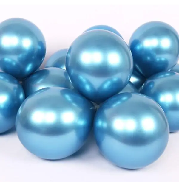 blue Хромированный металлический шар, 50 шт./лот, 12 дюймов, уплотненный, 2,8 г, латексные шары для свадьбы и дня рождения вечерние, Декор, Гелиевый шар, большой круглый шар - Цвет: blue