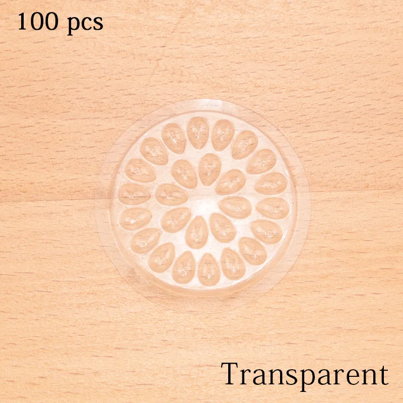 Transparent 100pcs Клеевой прокладки клей-держатель для ресниц Клей поддон наращивание ресниц клеевые подушечки Подставка для ресниц пластиковый клей-держатель - Цвет: Transparent 100pcs