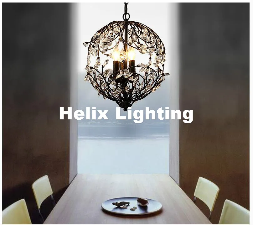 Comprare Nordic D33cm Nero Oro K9 Cucina Trasparente Luce Del Pendente Caffetteria Bar Luce Led Lustri Lampada Di Pendente Di Cristallo Di Illuminazione