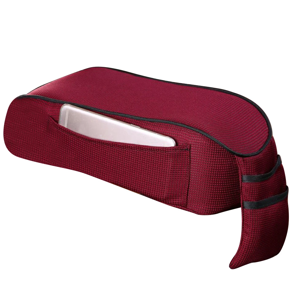 Wine Red Мягкий автомобильный коврик для подлокотника, подушка для центрального подлокотника, чехлы для подлокотника, карман для хранения - Название цвета: Wine Red