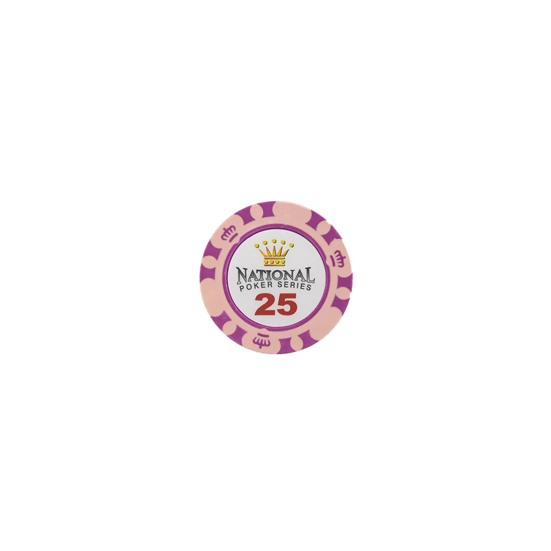 25 face value Yernea 1 шт. 14 г фишки для покера Корона липкая глина монета Baccarat Texas Hold'em покерный набор для Короны игральные карты чипы 11 цветов - Цвет: 25 face value