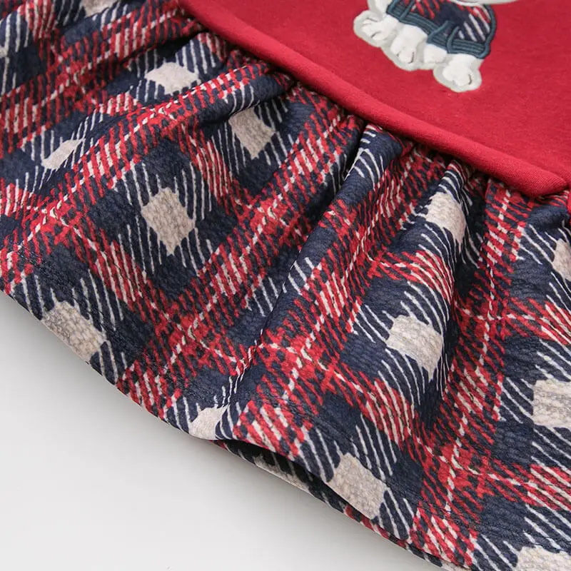 DBZ8926 dave bella baby girls Plaid Dress long sleeves autumn dresses kids dress children birthday party boutique | Детская одежда и