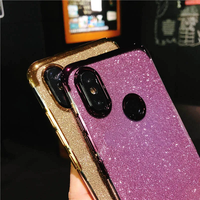 Блестящий чехол для телефона XiaoMi A2 A1 RedMi S2 Note 4X 6A 5A Pro 4A 4 iphone X 6 6s 7 8 Plus 2 в 1 ТПУ
