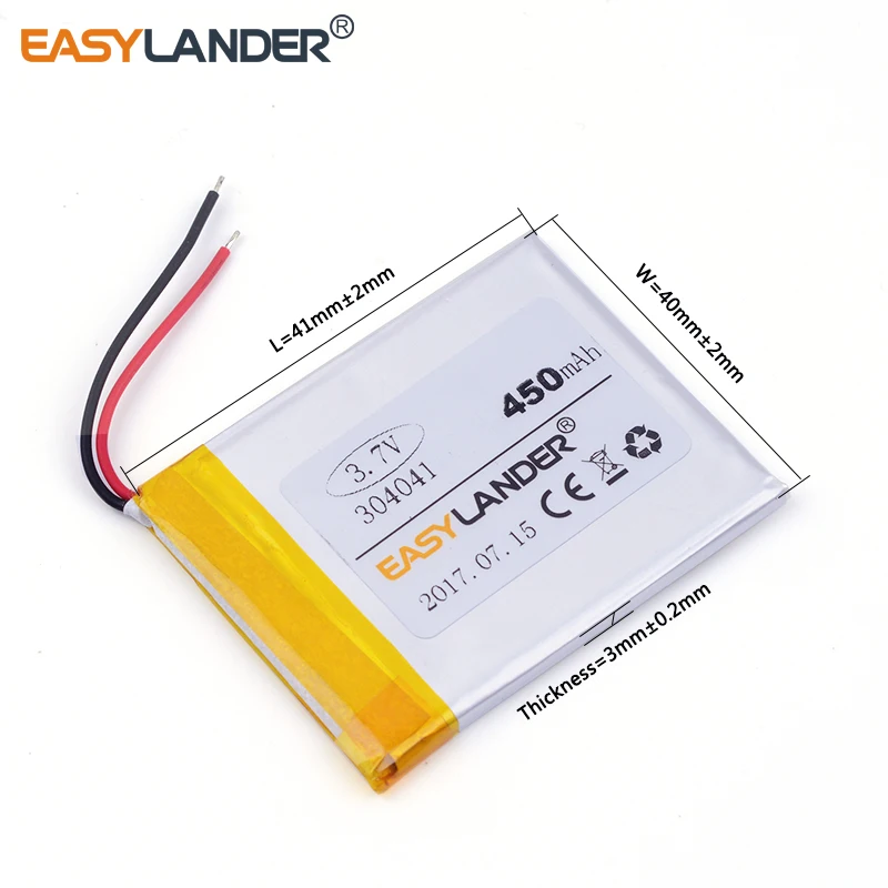 3 7 V 304041 450mAh литий-ионный полимерный аккумулятор 034041 304040 батареи