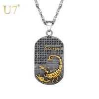 u7 scorpio 12 constellations necklace birthday gifts stainless steel amulet horoscope pendant zodiac star sign jewelry p1224