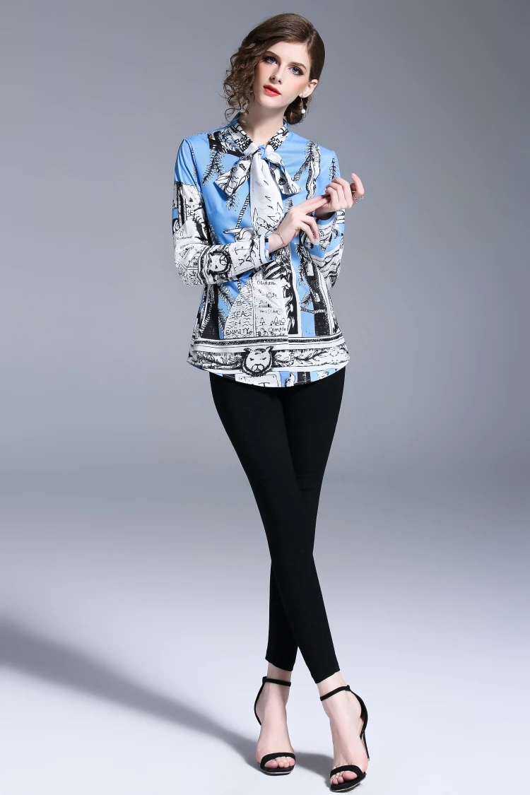 Новинка 2018 хит продаж Подиумные Блузы с галстуком-бабочкой высокое качество