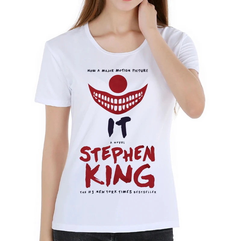 Новейший стиль женская футболка в стиле фильма Stephen King's It Pennywise топы футболки
