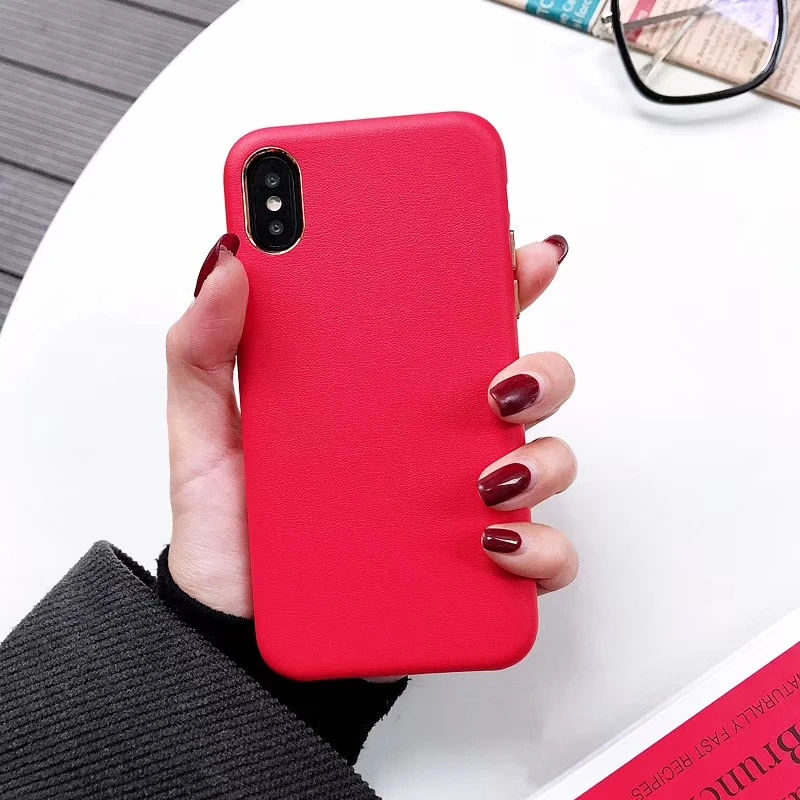 Роскошный модный мягкий кожаный чехол для Apple iphone 6 6S 7 8 Plus X XR XS максимальный чехол Ip 7plus 8plus XsMax красные черные розовые синие чехлы