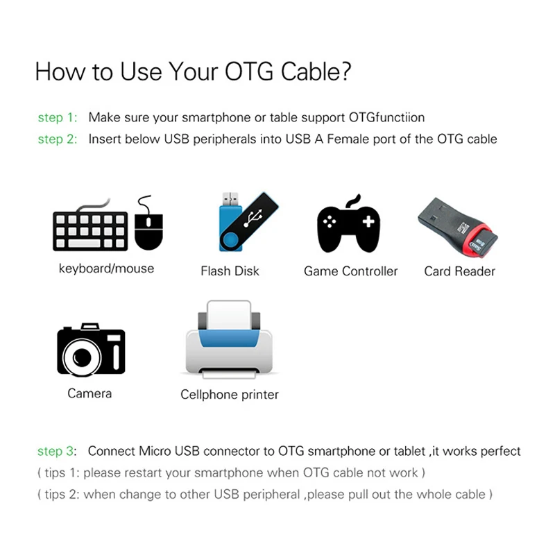 Адаптер Micro USB к 2 0 конвертер OTG кабель для Android Galaxy S3/4 S5 Xiaomi Tablet Pc флэш мыши