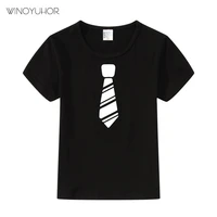 fake suit tie print kids tshirt boy girl t shirt for children toddler clothes summer funny short sleeve top tees