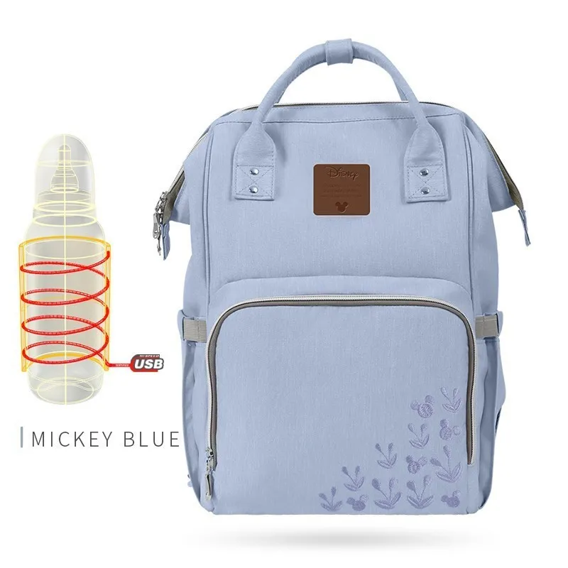 Disney Mummy Материнство подгузник сумка USB Водонепроницаемая для подгузников рюкзак