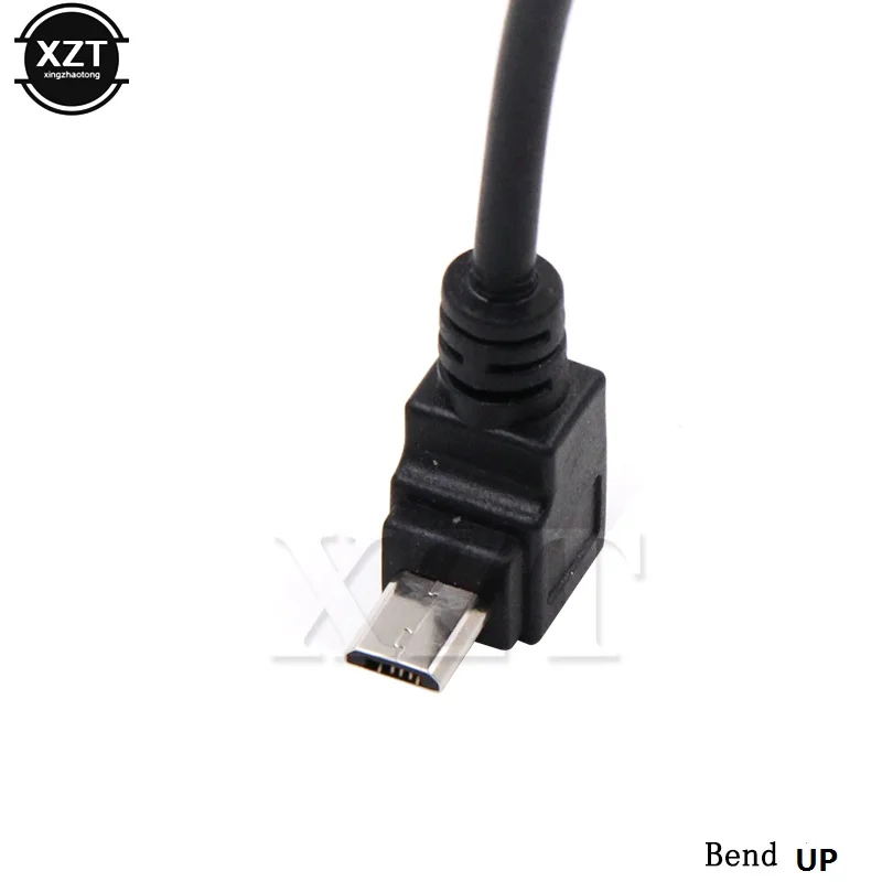 Высококачественный переходник с Micro USB 2 0 штекер на гнездо 90 градусов вверх/вниз