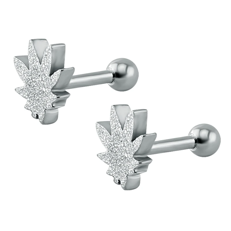 Очаровательные серьги-гвоздики 16 г в форме листа для женщин/мужчин пирсинг из