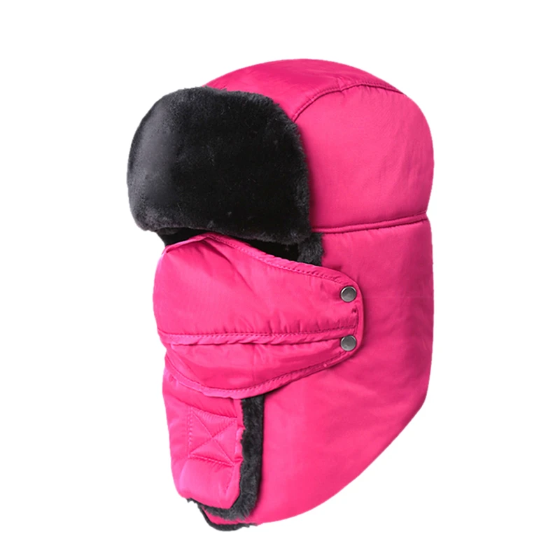 Зимняя женская мужская утолщенная маска Лыжные шапки теплые наушники для спорта