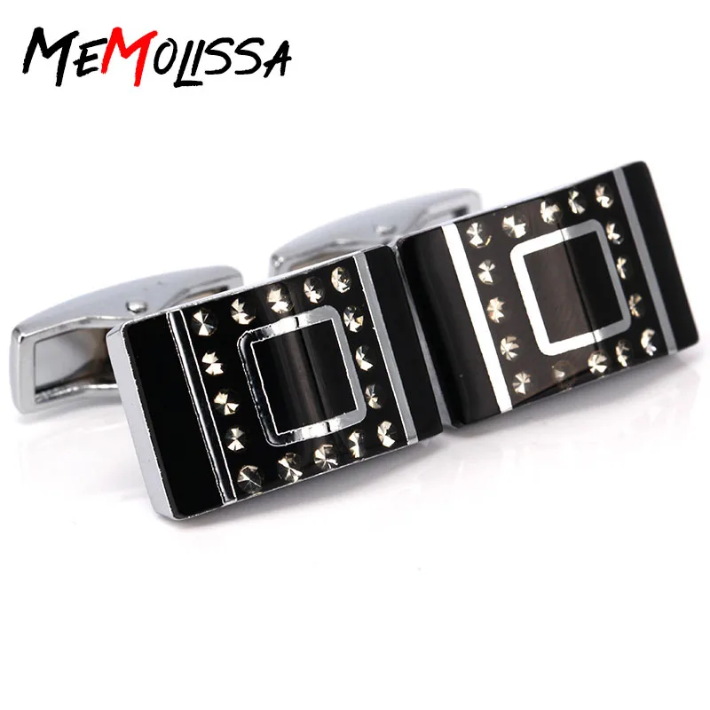 

MeMolissa Retail Novelyu Animal Cufflinks For Men Fashion Copper Material Silvery Crystal Penguin Design Cuff Links