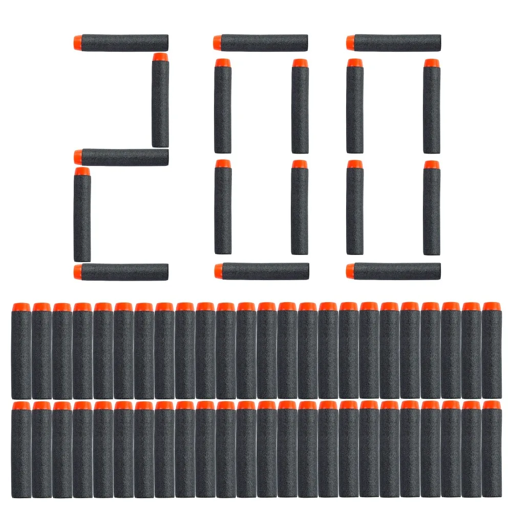 

200pcs 9colors Soft Bullet Head Foam Bullets for Nerf N-strike Elite Series 7.2cm*1.3cm hot sale