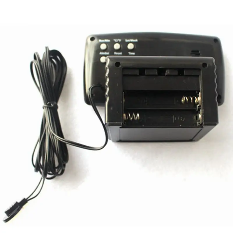 Цифровой термометр автомобильный будильник с двойными датчиками показывают в