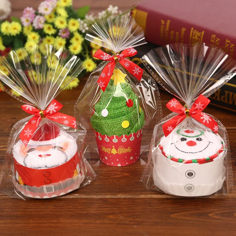 2017 Christmas Creative Cake Towel Gift Washcloth Dishcloth Xmas Cute Presents navidad QW470961 | Дом и сад
